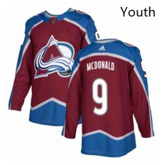 Youth Adidas Colorado Avalanche 9 Lanny McDonald Premier Burgundy Red Home NHL Jersey